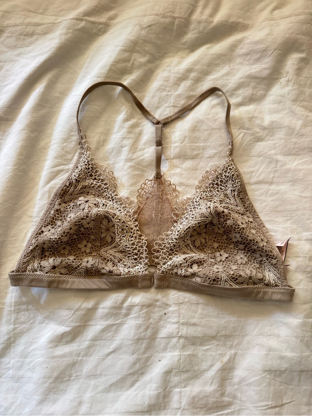 Victoria’s Secret Body by Victoria Lace Racerback Bralette Tan Size M